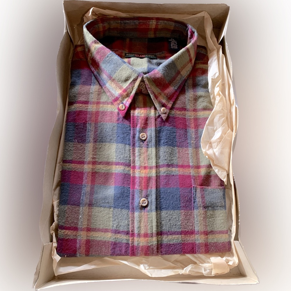 Brand = Boston Common, Color - Plaid, Size XXL,  100% Cotton, Brand New w/pins